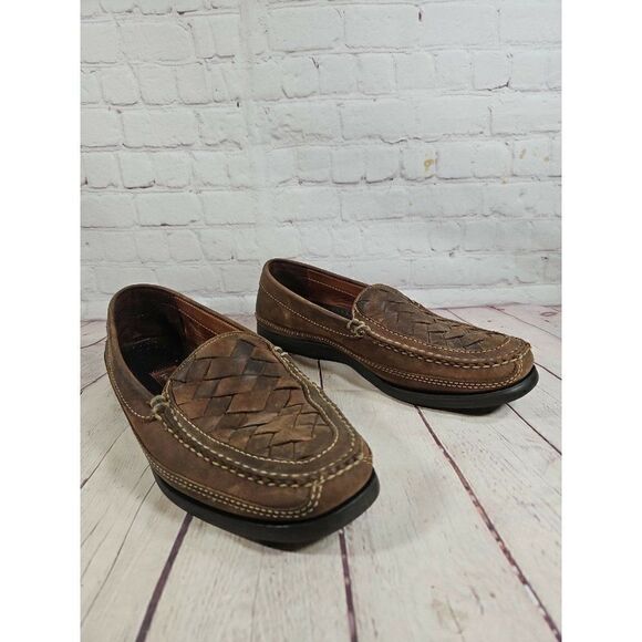 Johnston & Murphy Trevitt Woven Venetian Leather Loafers Men's Size 11.5 - Picture 3 of 8